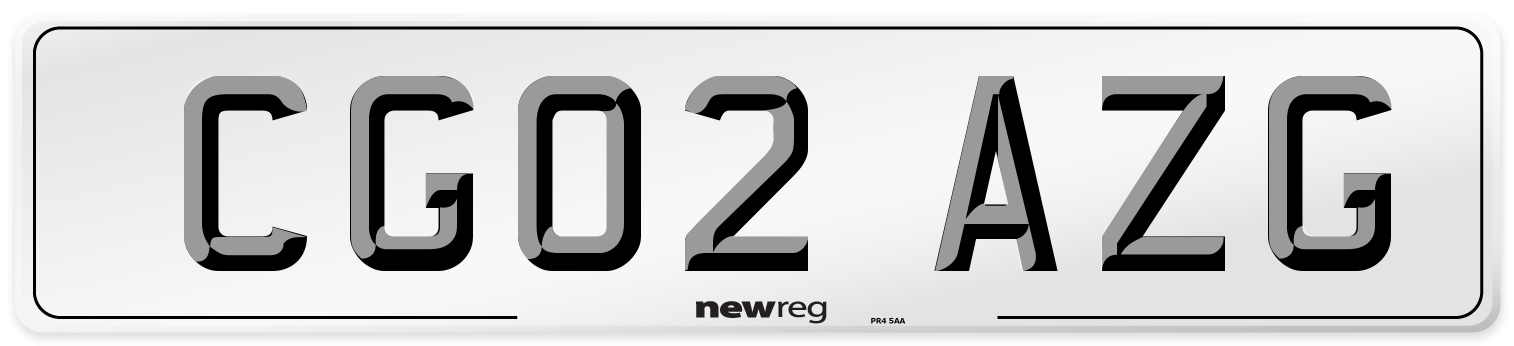 CG02 AZG Number Plate from New Reg